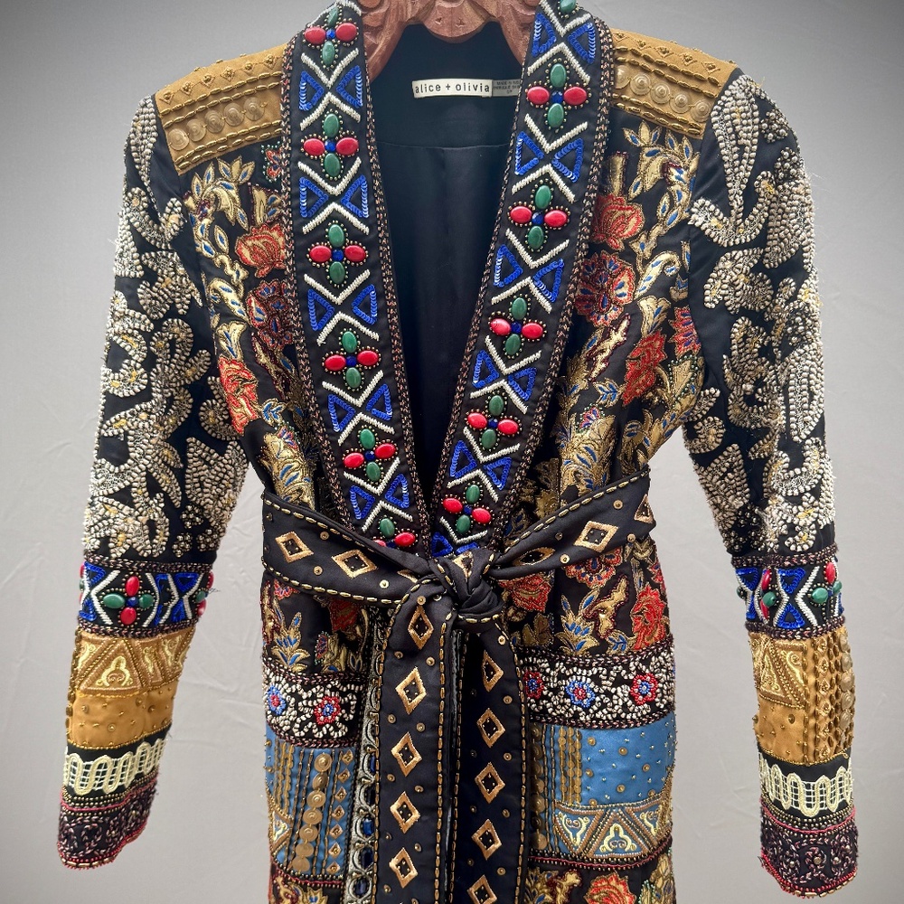 Beaded and Belted Statement Coat